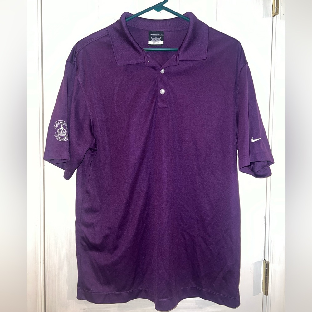 NIKE GOLF x DIAMOND CROWN CIGARS Purple Polo Shirt Size Medium